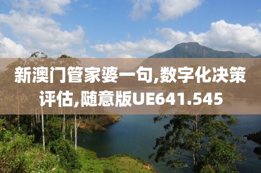 新澳門管家婆一句,數字化決策評估,隨意版UE641.545