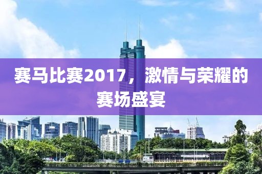 賽馬比賽2017，激情與榮耀的賽場盛宴