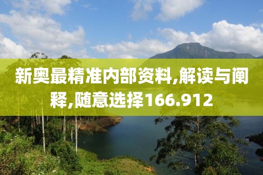 新奧最精準內部資料,解讀與闡釋,隨意選擇166.912