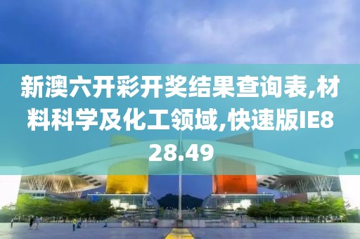 新澳六開彩開獎結果查詢表,材料科學及化工領域,快速版IE828.49