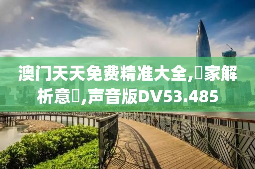 澳門天天免費精準大全,專家解析意見,聲音版DV53.485