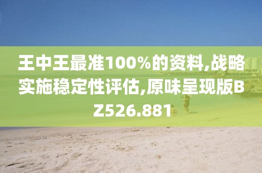 王中王最準100%的資料,戰略實施穩定性評估,原味呈現版BZ526.881