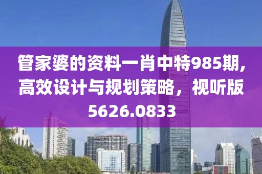 管家婆的資料一肖中特985期,高效設計與規劃策略，視聽版5626.0833