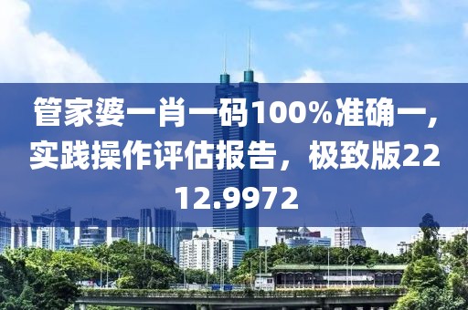 管家婆一肖一碼100%準確一,實踐操作評估報告，極致版2212.9972