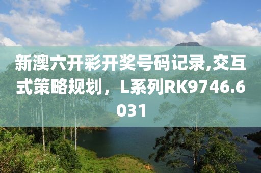 新澳六開彩開獎號碼記錄,交互式策略規劃，L系列RK9746.6031