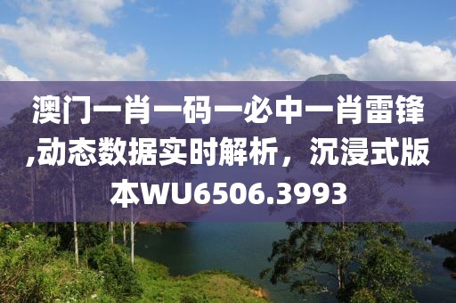 澳門一肖一碼一必中一肖雷鋒,動態數據實時解析，沉浸式版本WU6506.3993