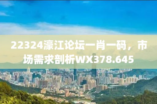 22324濠江論壇一肖一碼，市場需求剖析WX378.645