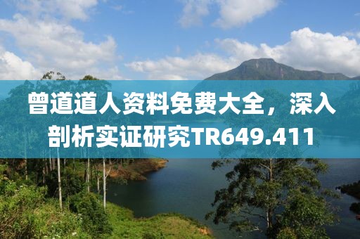 曾道道人資料免費大全，深入剖析實證研究TR649.411