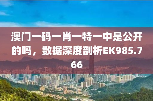 澳門一碼一肖一特一中是公開的嗎，數據深度剖析EK985.766