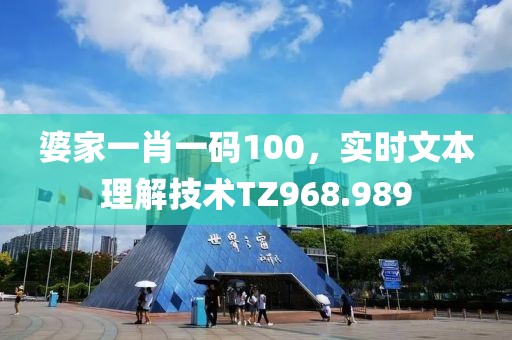 婆家一肖一碼100，實時文本理解技術TZ968.989