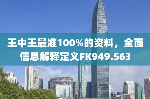 王中王最準100%的資料，全面信息解釋定義FK949.563