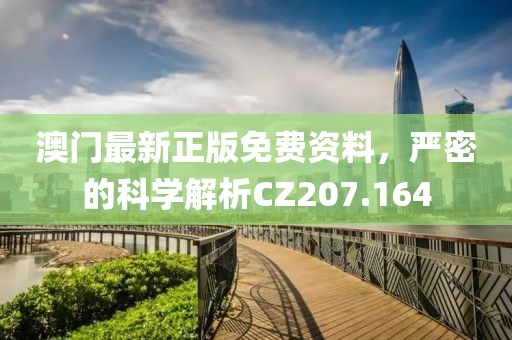 澳門最新正版免費資料，嚴密的科學解析CZ207.164