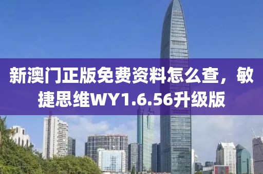 新澳門正版免費資料怎么查，敏捷思維WY1.6.56升級版