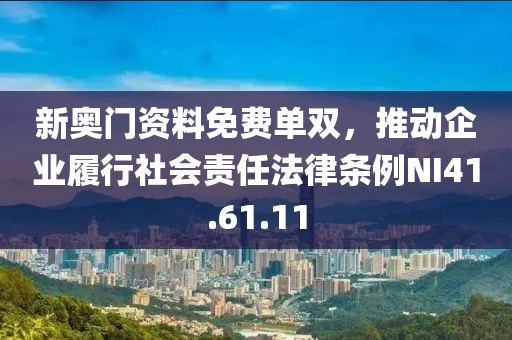 新奧門資料免費單雙，推動企業履行社會責任法律條例NI41.61.11