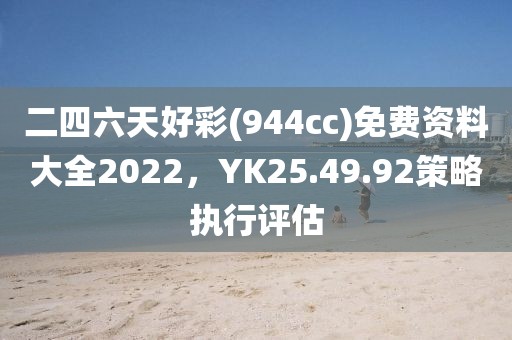 二四六天好彩(944cc)免費資料大全2022，YK25.49.92策略執行評估