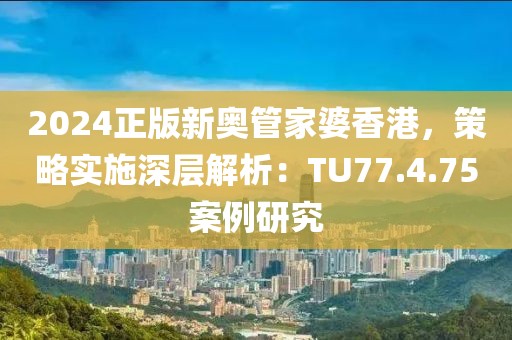 2024正版新奧管家婆香港，策略實施深層解析：TU77.4.75案例研究