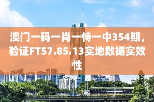 澳門一碼一肖一恃一中354期，驗證FT57.85.13實地數據實效性