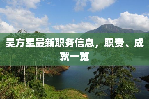 吳方軍最新職務信息，職責、成就一覽