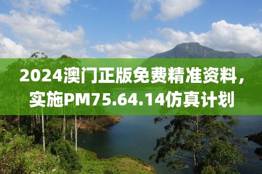 2024澳門正版免費精準資料，實施PM75.64.14仿真計劃