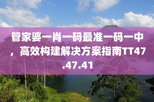 管家婆一肖一碼最準一碼一中，高效構建解決方案指南TT47.47.41