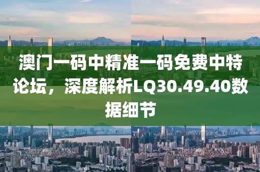 澳門一碼中精準一碼免費中特論壇，深度解析LQ30.49.40數據細節