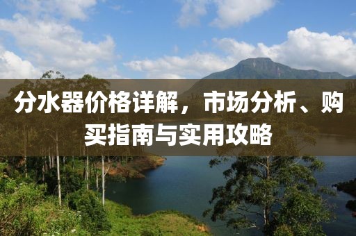 分水器價格詳解，市場分析、購買指南與實用攻略