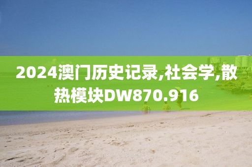 2024澳門歷史記錄,社會學,散熱模塊DW870.916