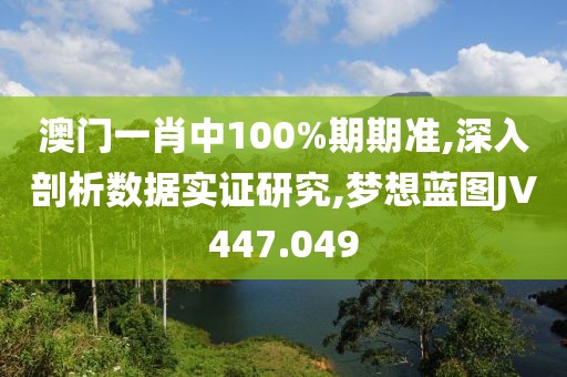 澳門一肖中100%期期準,深入剖析數據實證研究,夢想藍圖JV447.049